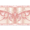 Pastel pink cyber sigil butterfly desk mat shown in its wide-format artwork view