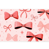 Pink Bow Pattern Sparkle Ribbon desk mat with assorted bows, sparkle details, and a soft pastel