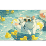 Animals 36x16in custom desk mat, stitched edge – PrintMyPad