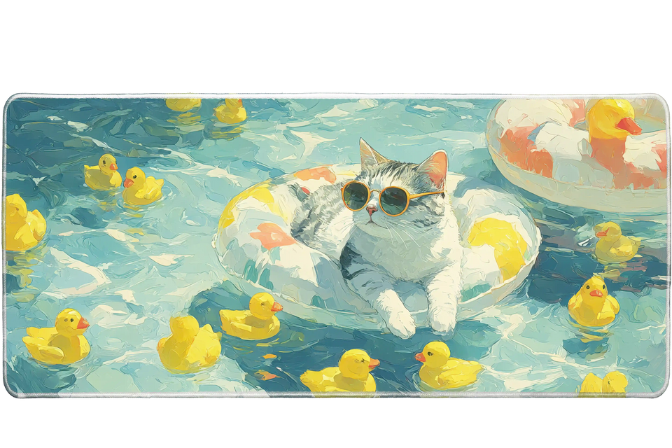 Animals 36x16in custom desk mat, stitched edge – PrintMyPad