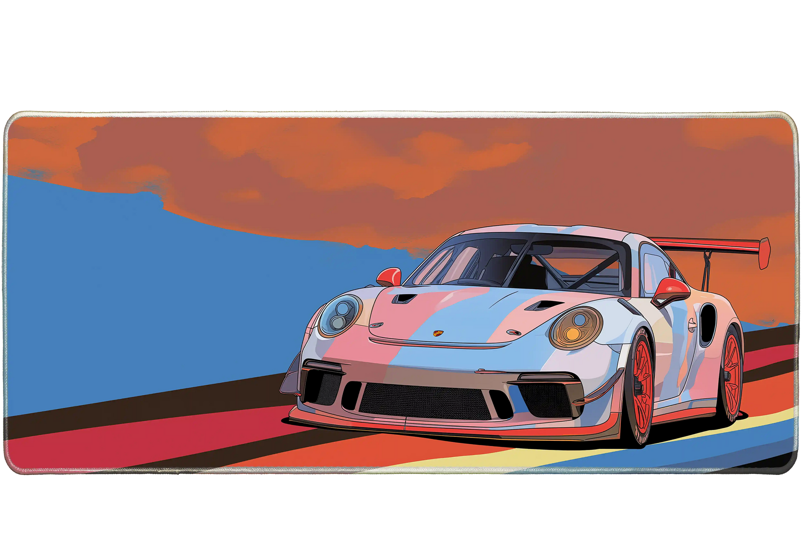Cars 36x16in custom desk mat, stitched edge – PrintMyPad