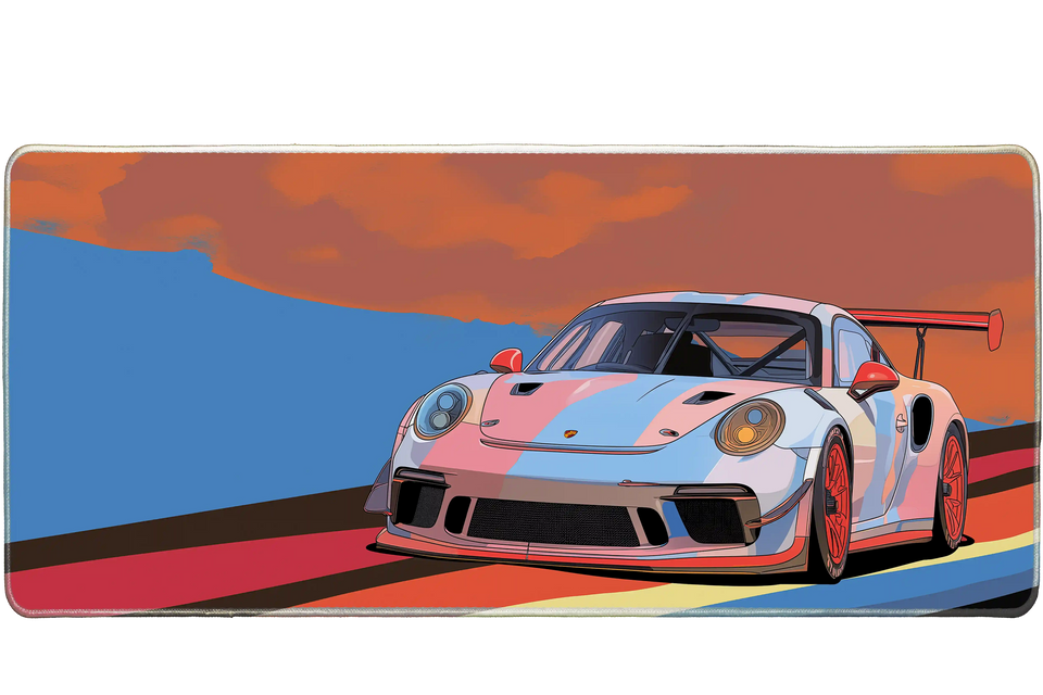 Cars 36x16in custom desk mat, stitched edge – PrintMyPad