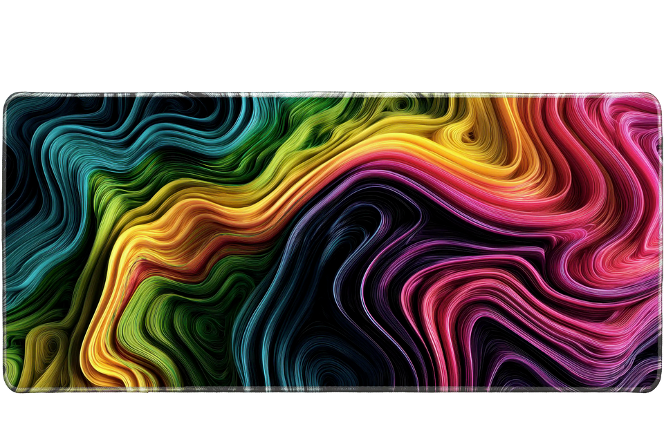 Abstract 900x400mm custom desk mat, stitched edge – Print My Pad