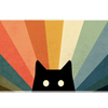 Retro Black Cat desk mat artwork in a wide product view