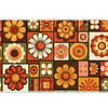 Retro 70s Floral desk mat artwork in a wide product view