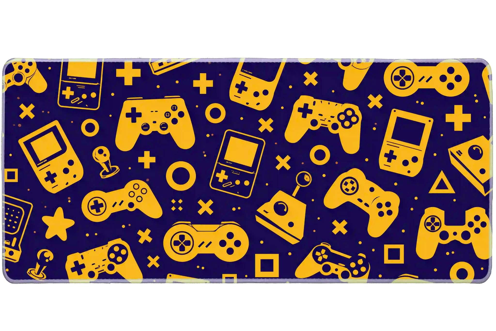 Retro Game Controller desk mat artwork in a wide product view