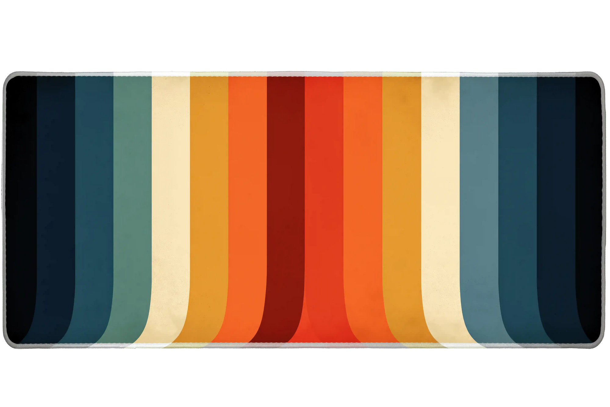 Retro Striped Abstract desk mat artwork in a wide product view
