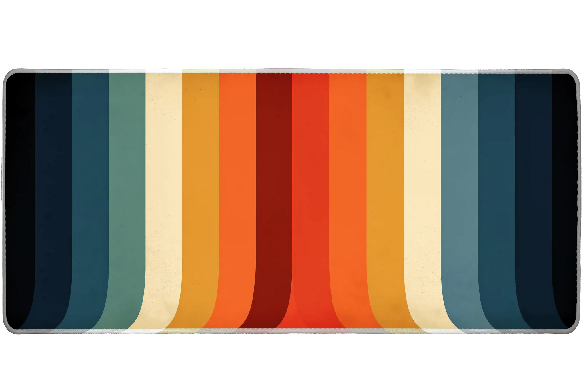 Retro Striped Abstract desk mat artwork in a wide product view