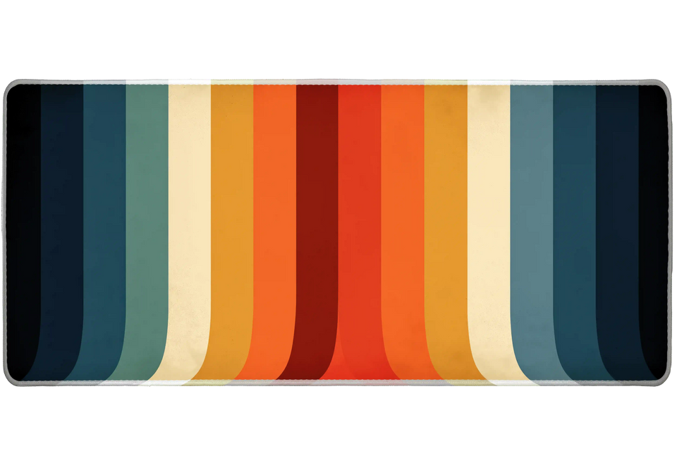 Retro Striped Abstract – Color Block desk mat and mouse pad by PrintMyPad