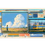 Retro Web 2.0 desk mat artwork in a wide product view