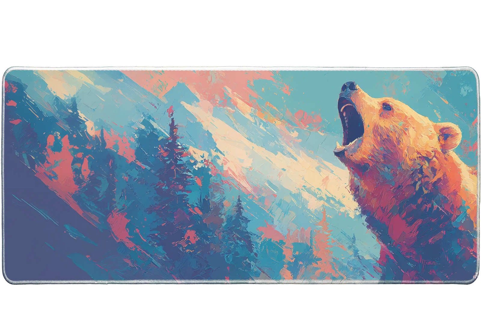 Animals 90x40cm custom mouse pad, stitched edge – Print My Pad