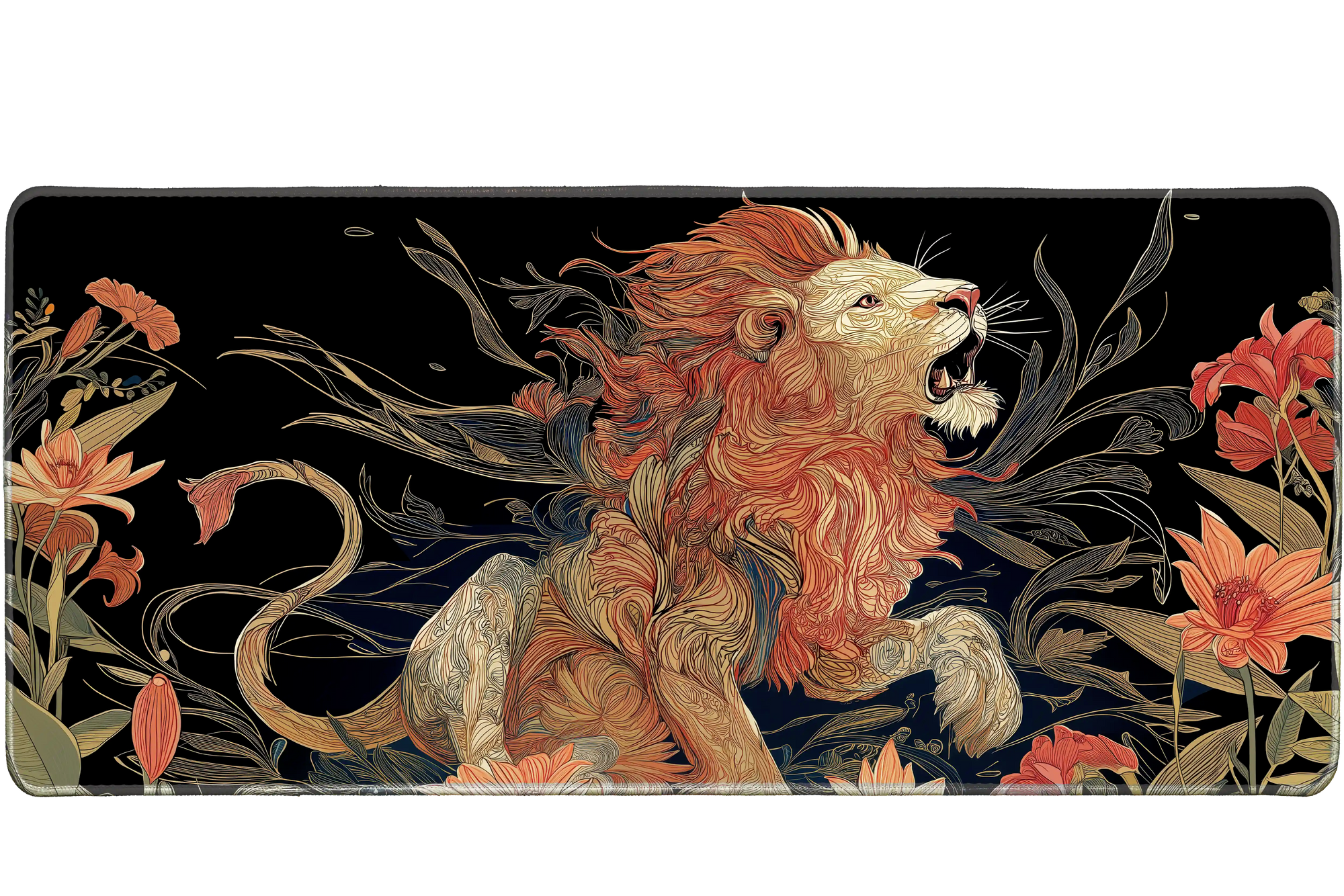 Animals 36x16in custom desk mat, stitched edge – Print My Pad