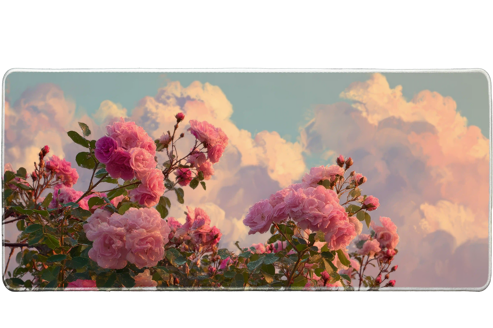 Landscape 90x40cm custom desk mat, stitched edge finish – PrintMyPad