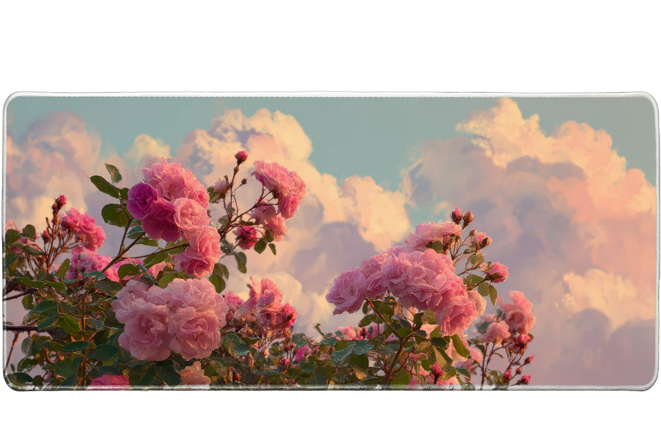 Landscape 90x40cm custom desk mat, stitched edge finish – PrintMyPad