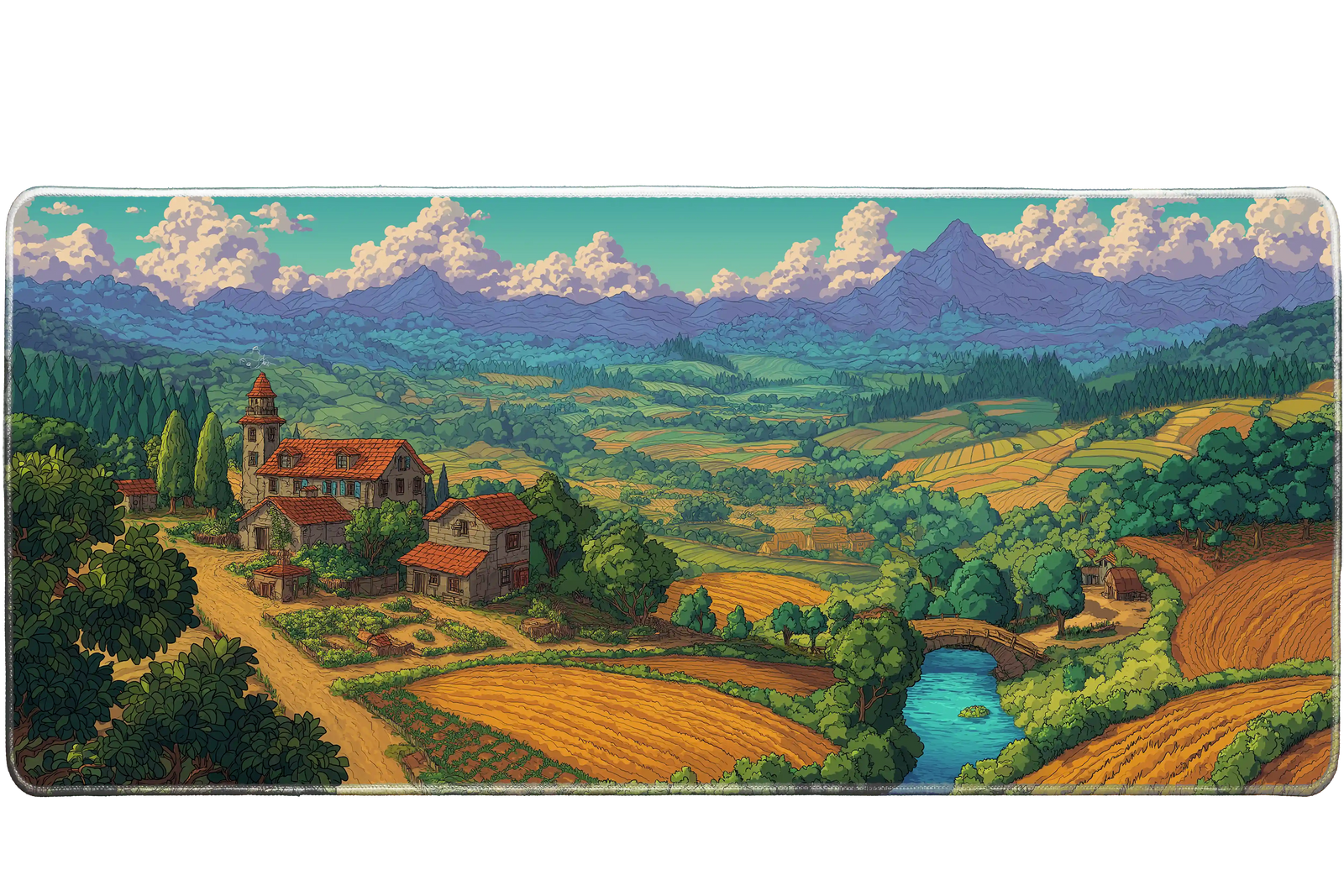 Landscape 36x16in custom mouse pad, non-slip rubber base – Print My Pad