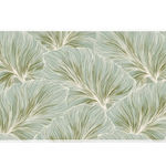 Sage Leaf Pattern Desk Mat | Botanical Mouse Pad artwork on an extended desk mat with sage green leaf linework pattern
