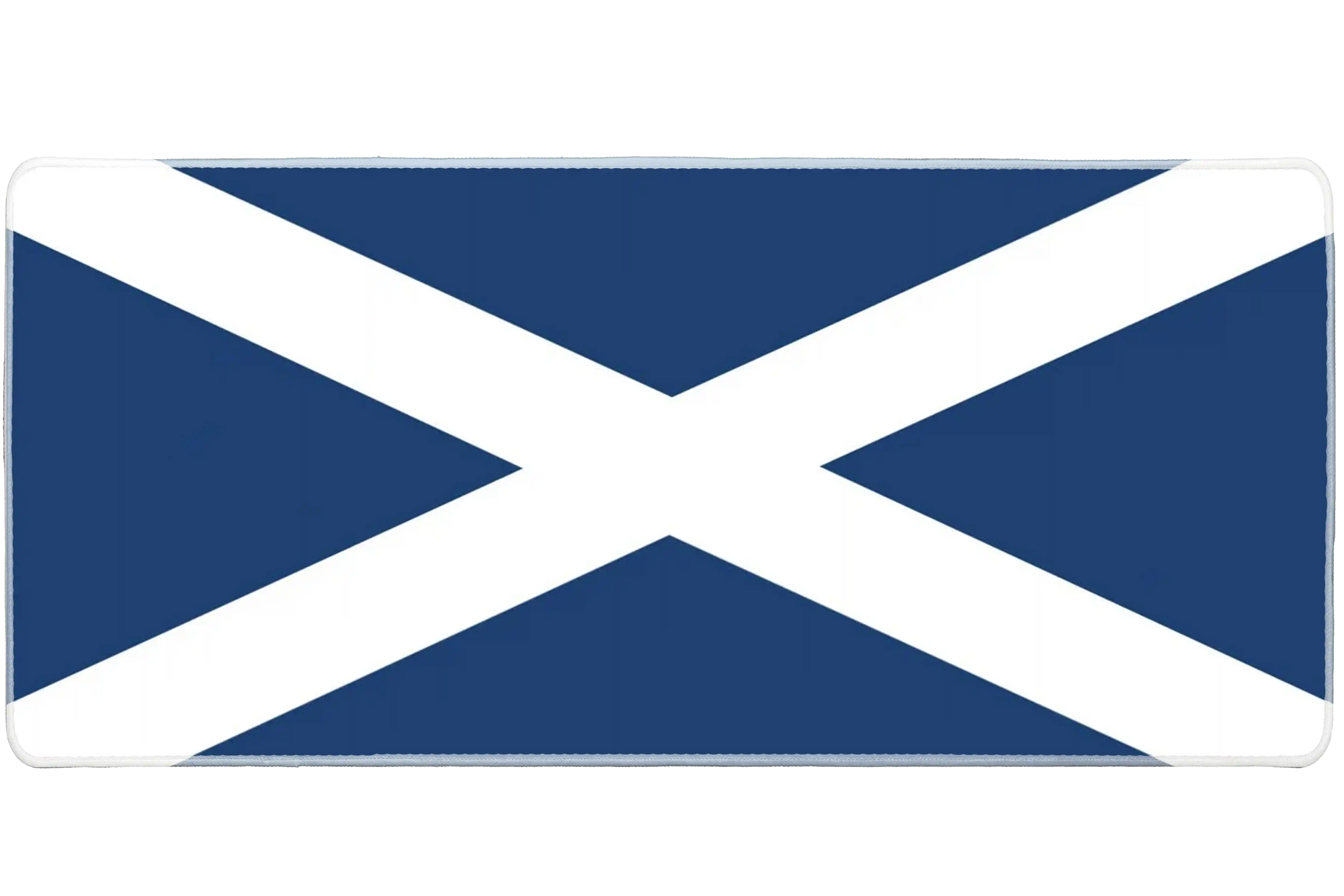 Country 36x16in custom desk mat, stitched edge Scotland flag – PrintMyPad