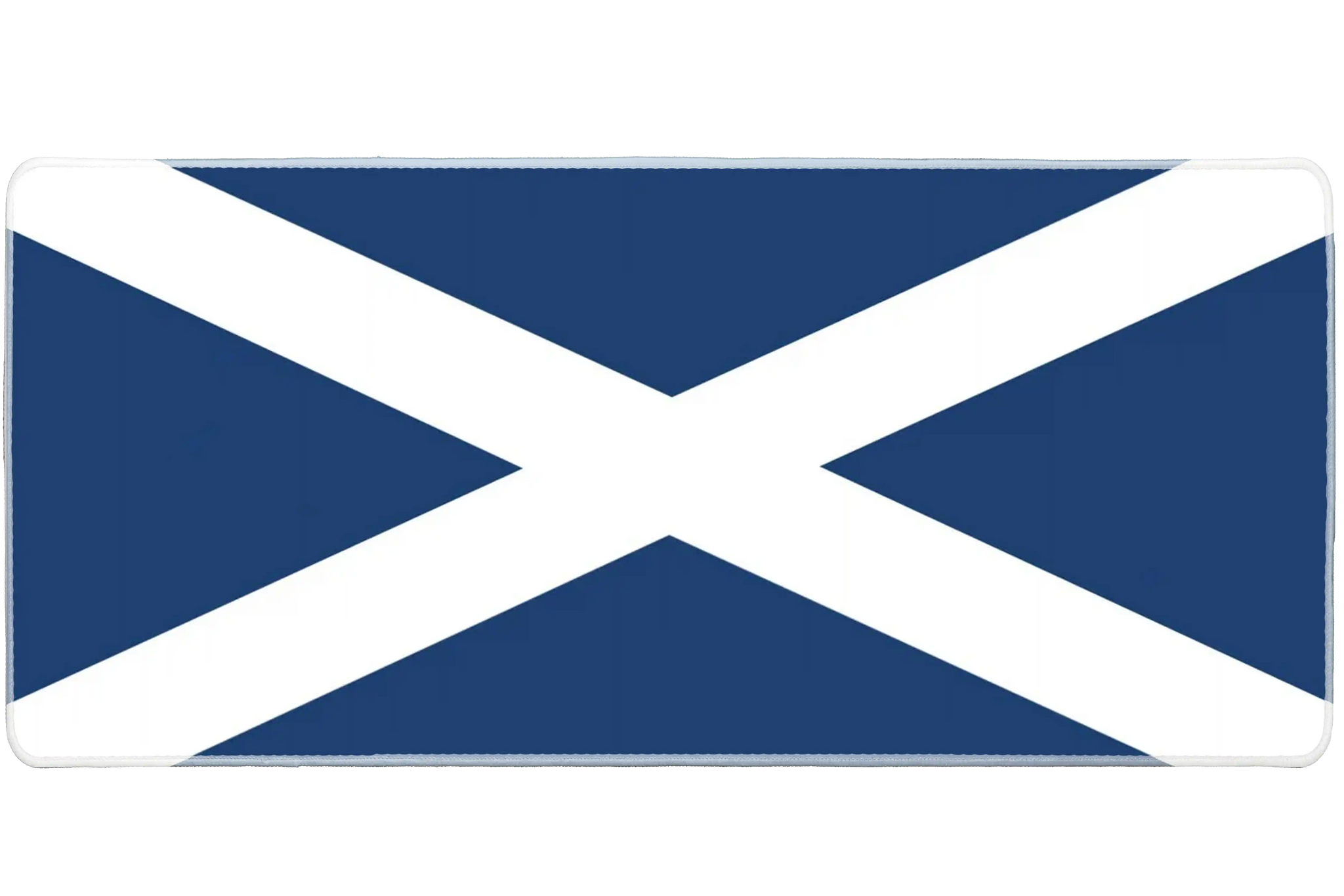 Country 36x16in custom desk mat, stitched edge Scotland flag – PrintMyPad
