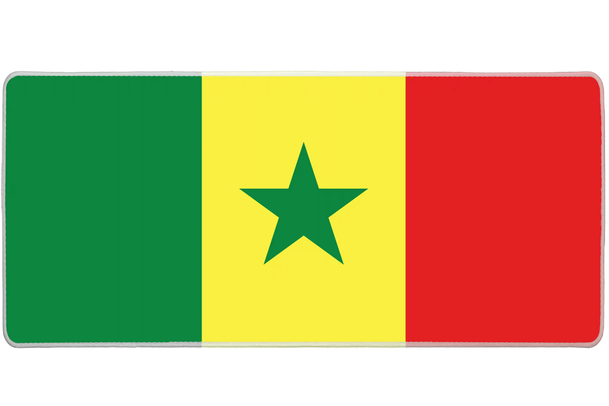 Country 36x16in custom mousemat, stitched edge Senegal flag – Print My Pad