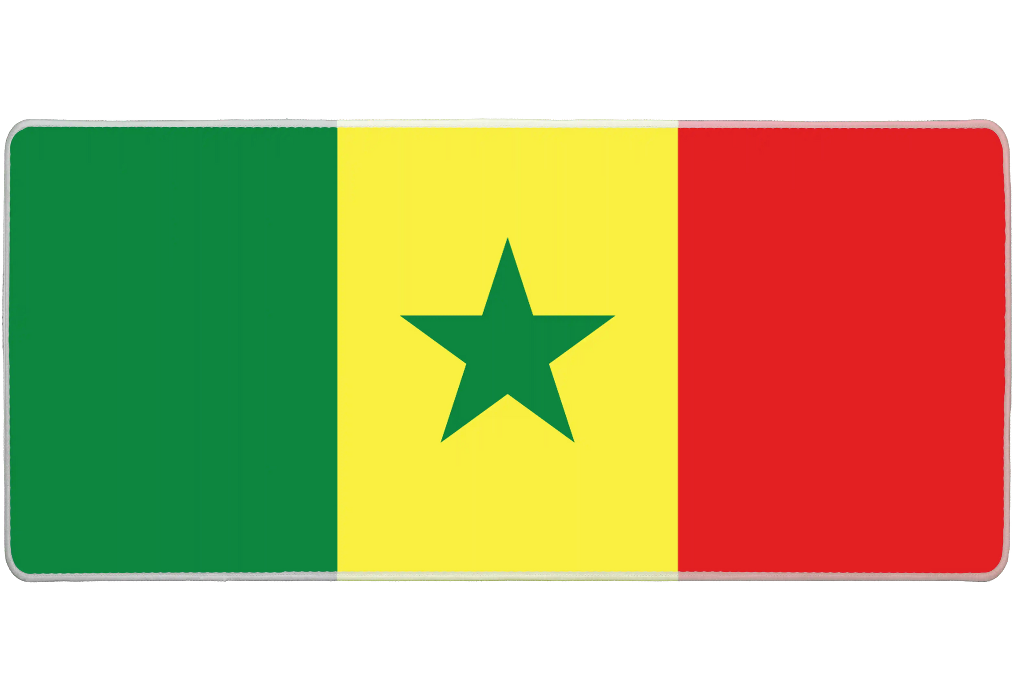 Country 36x16in custom mousemat, stitched edge Senegal flag – Print My Pad
