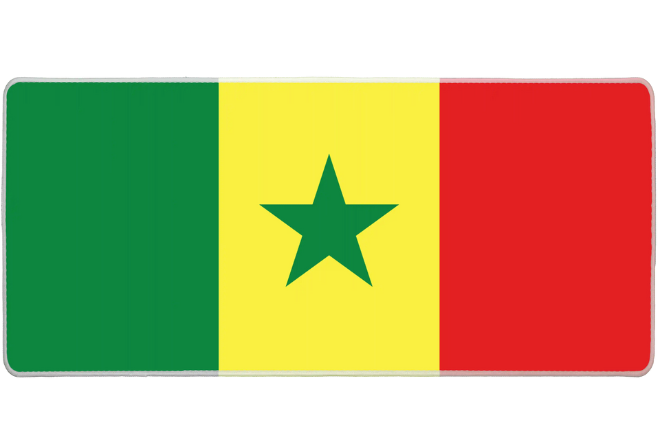 Country 36x16in custom mousemat, stitched edge Senegal flag – Print My Pad