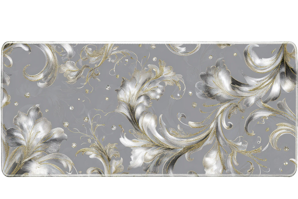 Pattern 36x16in custom desk mat, stitched edges – Print My Pad