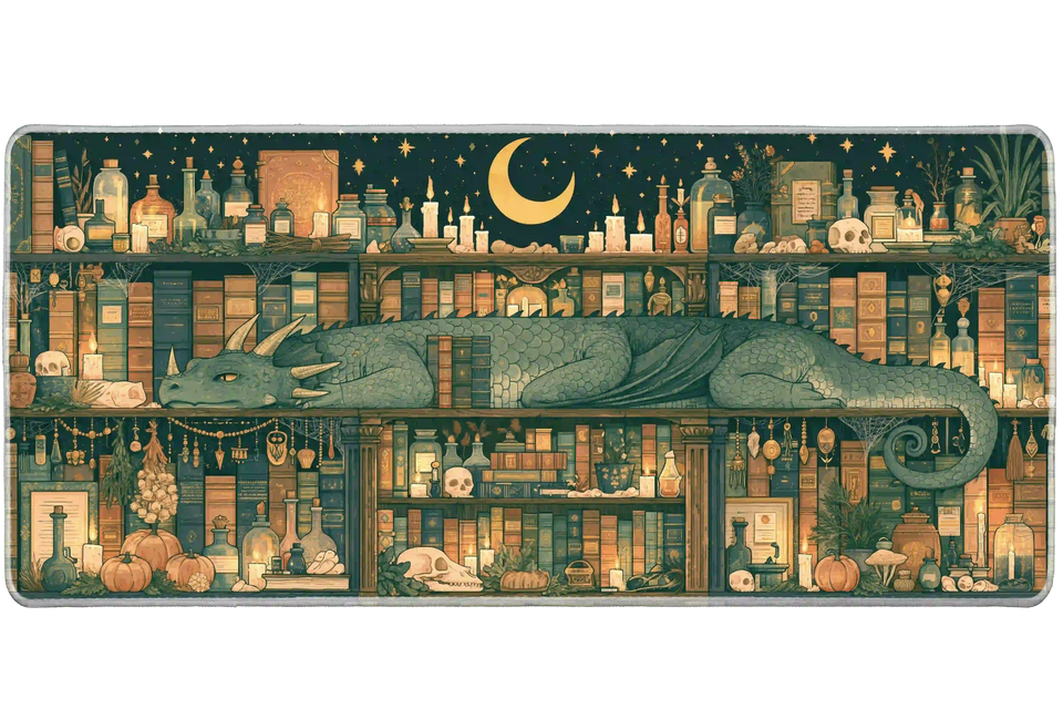 Fantasy 36x16in custom desk mat, non-slip rubber – Print My Pad
