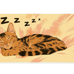 Sleeping Orange Tabby Desk Mat | Cozy Cat Mouse Pad artwork on an extended desk mat with sleeping orange tabby kitten artwork