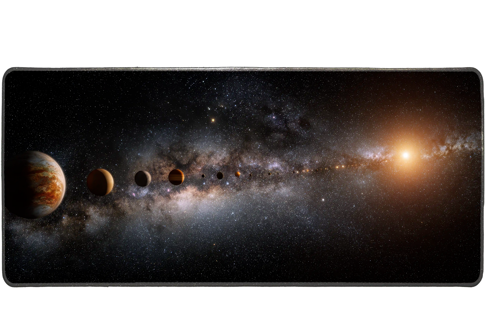 Space 90x40cm custom desk mat, stitched edge finish – PrintMyPad