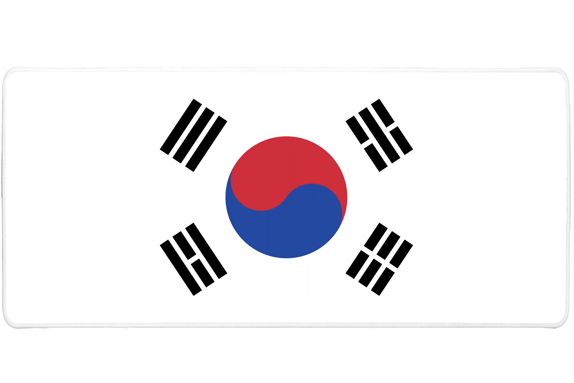 Country 900x400mm custom desk mat, non-slip rubber South Korea flag – Print My Pad