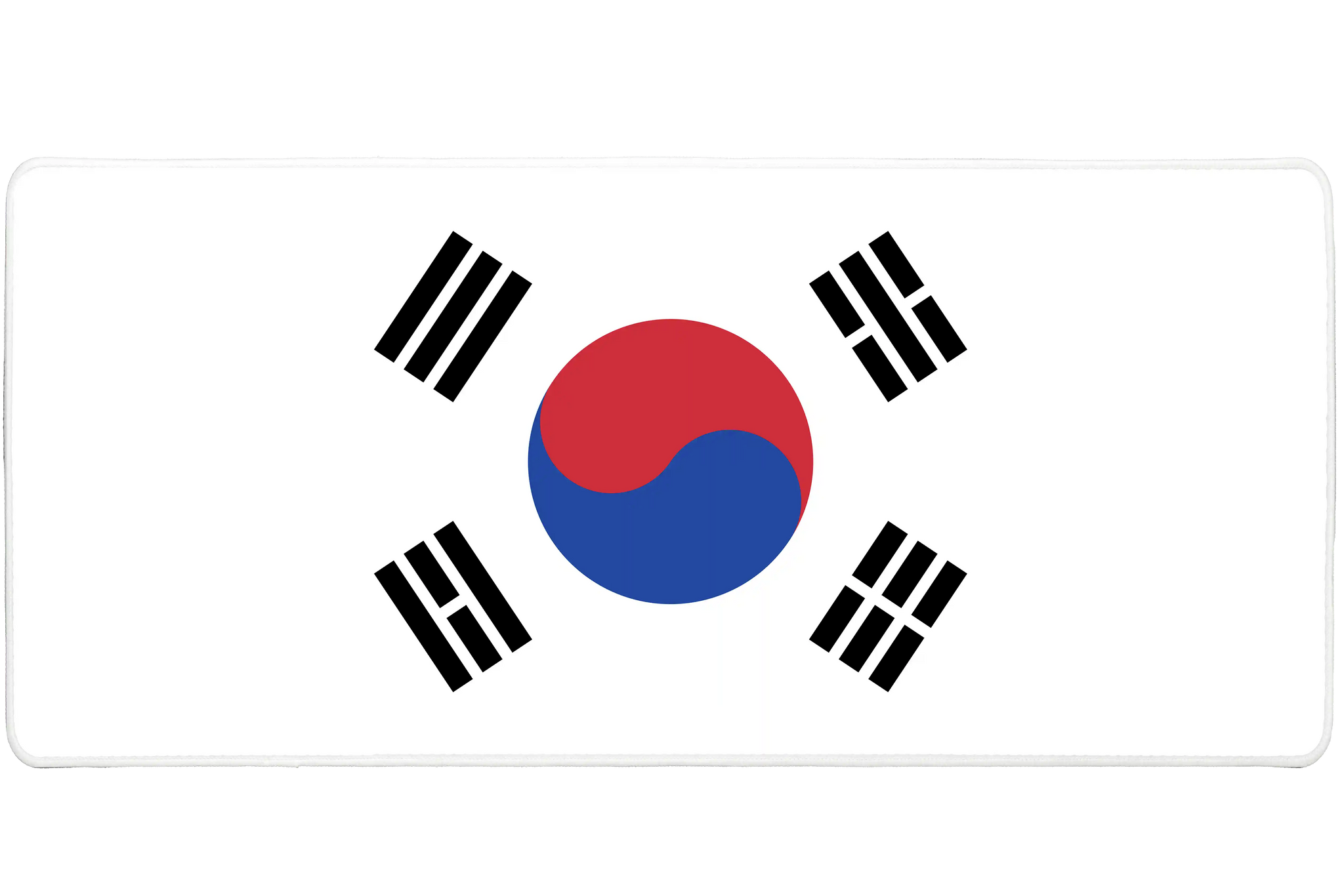 Country 900x400mm custom desk mat, non-slip rubber South Korea flag – Print My Pad
