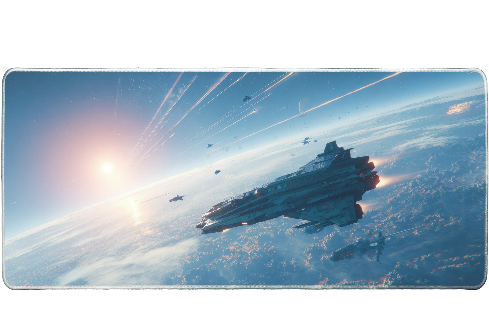 Space 90x40cm custom desk mat, stitched edge finish – PrintMyPad