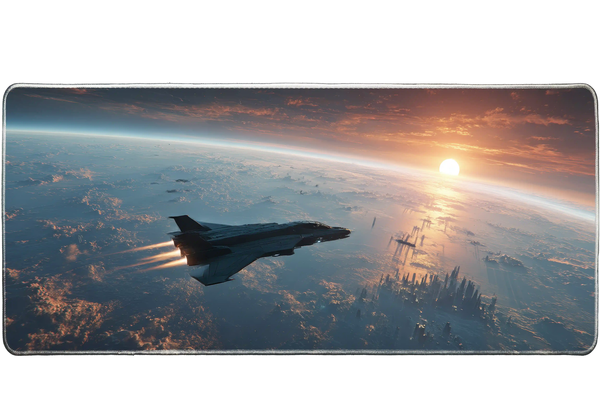 Space 36x16in custom desk mat, non-slip rubber – Print My Pad