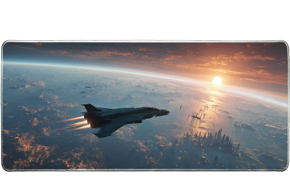Space 36x16in custom desk mat, non-slip rubber – Print My Pad