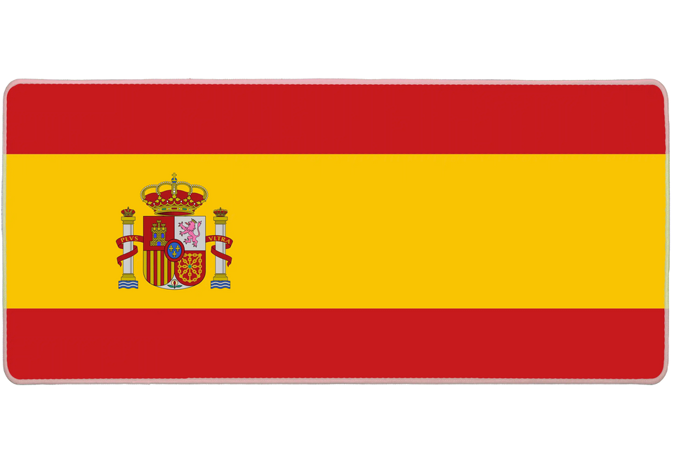 Country 36x16in custom mouse mat, stitched edge Spain flag – PrintMyPad