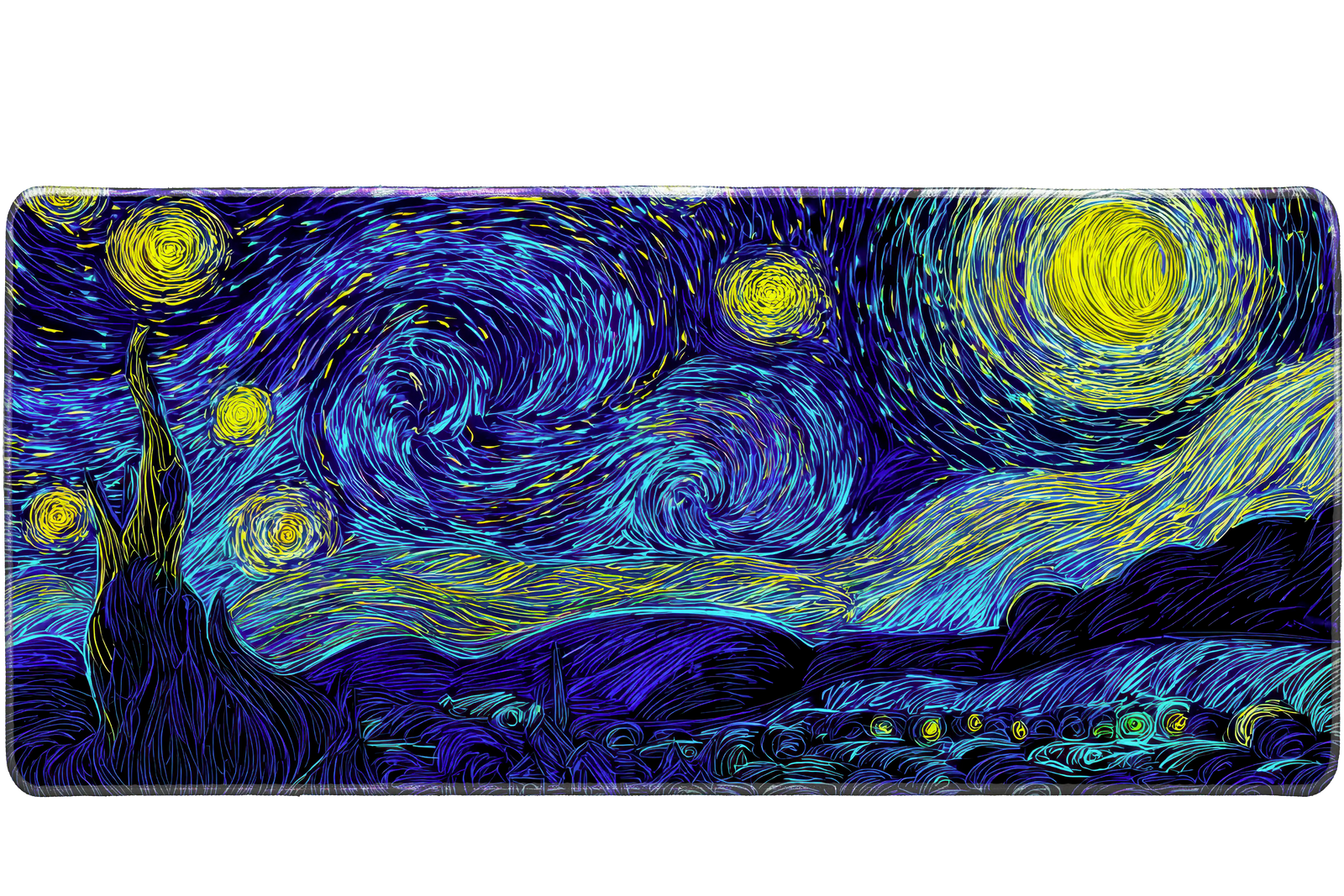 Abstract 90x40cm custom desk mat, non-slip rubber base – Print My Pad