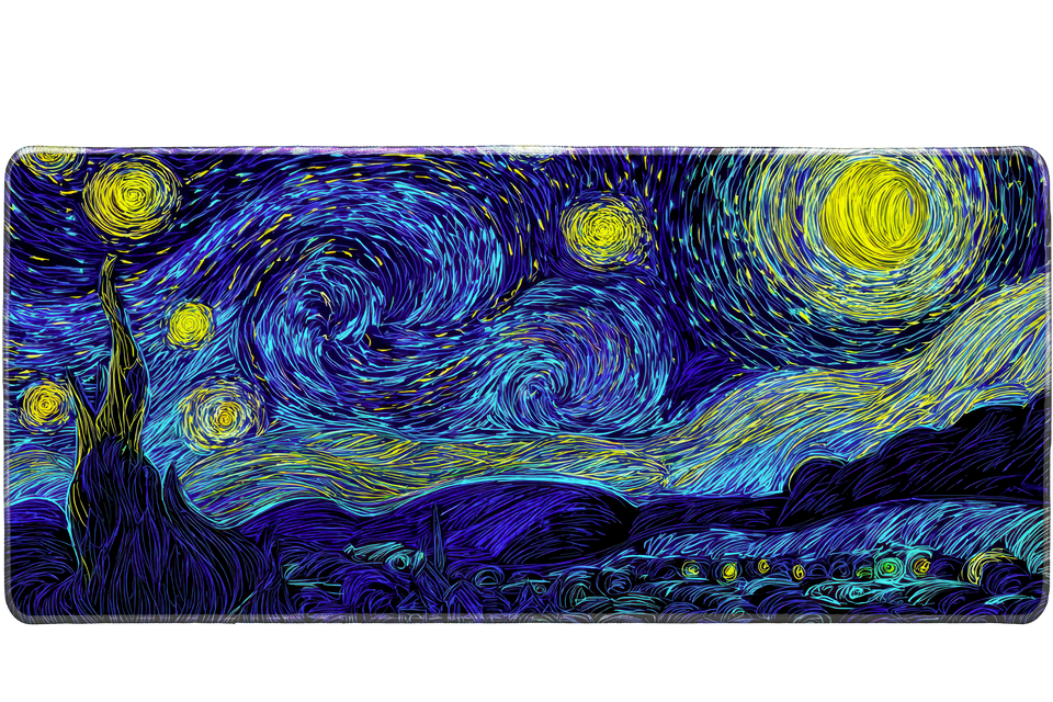 Abstract 90x40cm custom desk mat, non-slip rubber base – Print My Pad