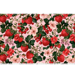 Strawberry Floral desk mat artwork in a wide product view