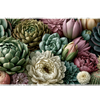 Succulent Floral Garden desk mat artwork in a wide product view