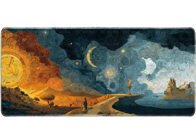 Fantasy 90x40cm custom desk mat, stitched edge – PrintMyPad