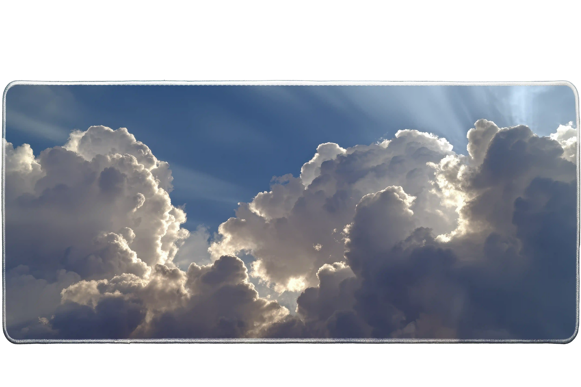 Landscape 36x16in custom desk mat, stitched edge – Print My Pad