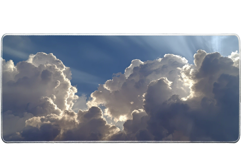 Landscape 36x16in custom desk mat, stitched edge – Print My Pad
