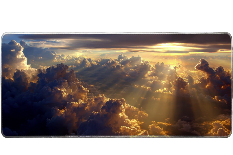 Landscape 36x16in custom desk mat, stitched edge – PrintMyPad