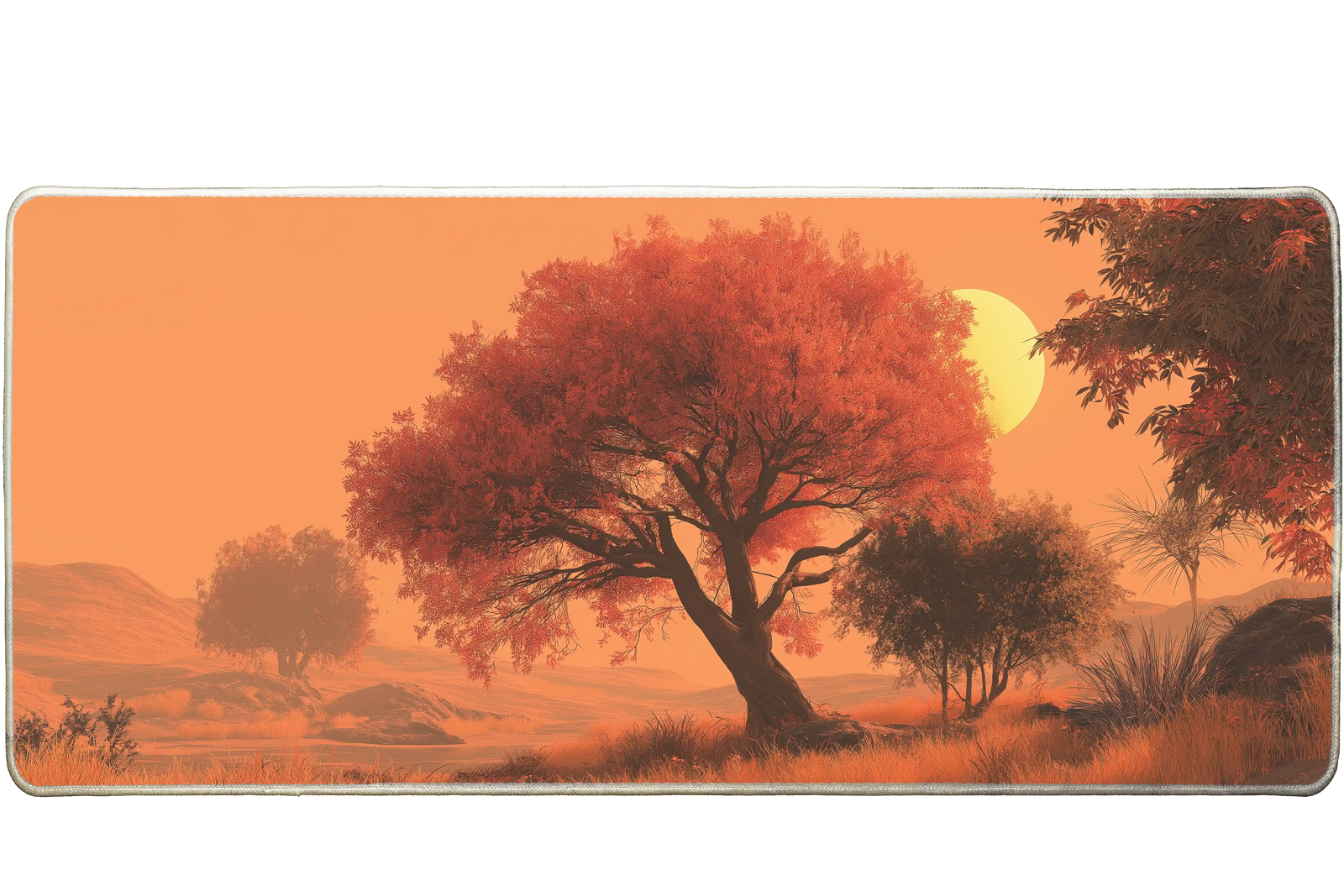 Landscape 90x40cm custom desk mat, non-slip rubber base – Print My Pad