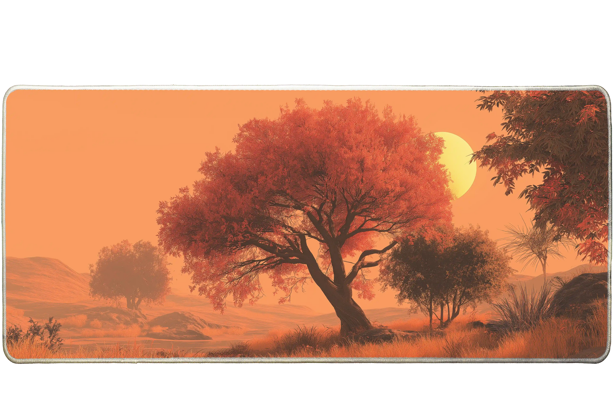 Landscape 90x40cm custom desk mat, non-slip rubber base – Print My Pad
