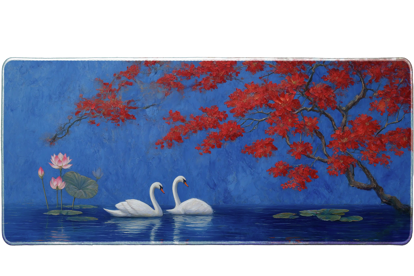 Landscape 90x40cm custom desk mat, stitched edge – Print My Pad