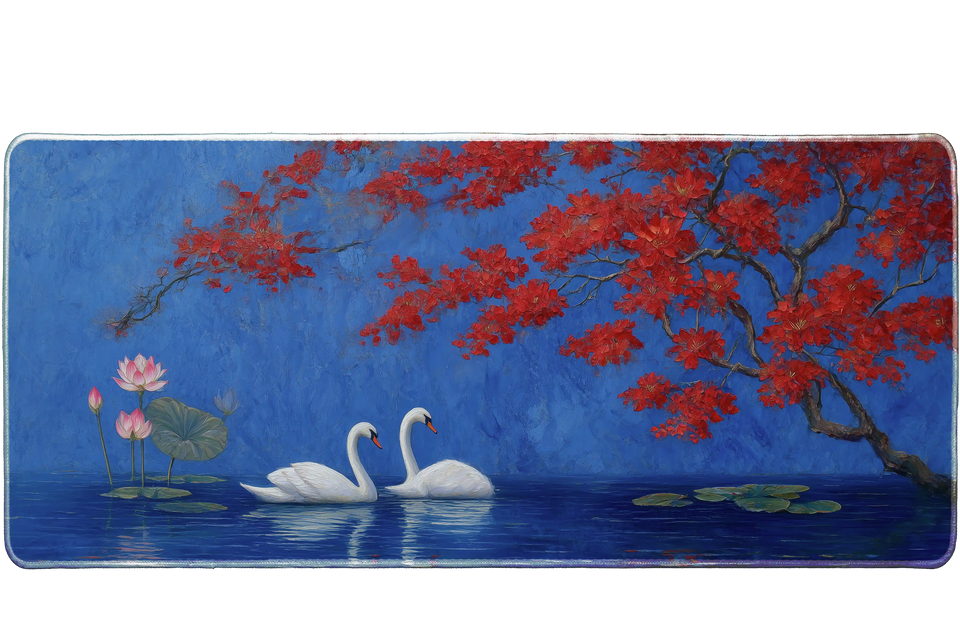 Landscape 90x40cm custom desk mat, stitched edge – Print My Pad