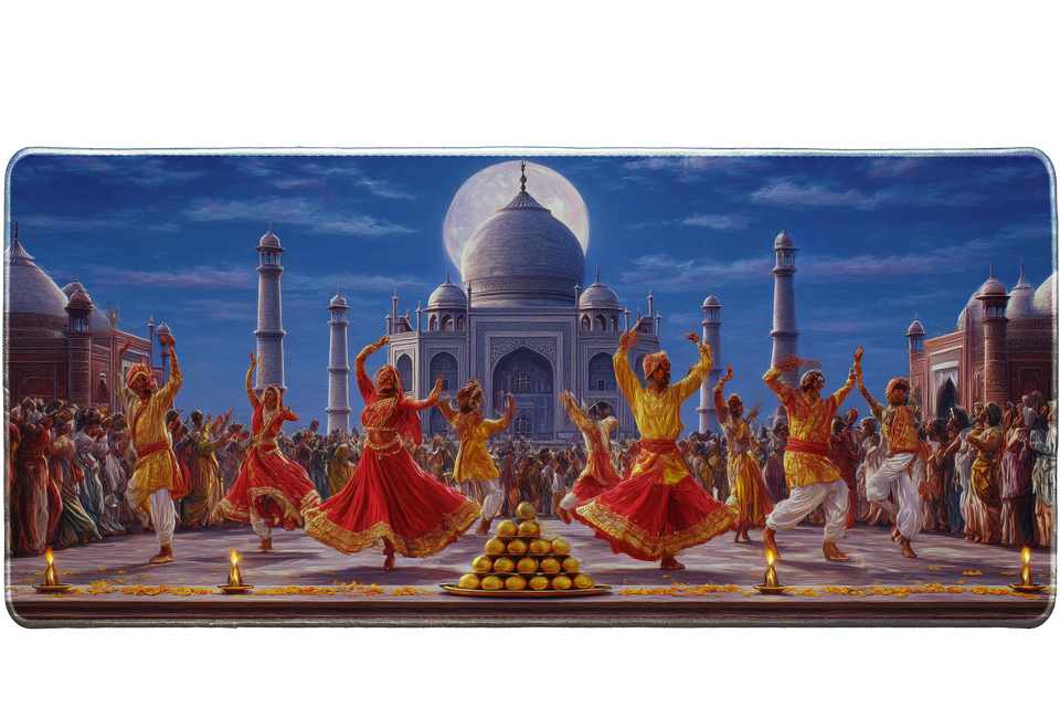 Fantasy 36x16in non-slip custom desk mat, stitched edge – PrintMyPad