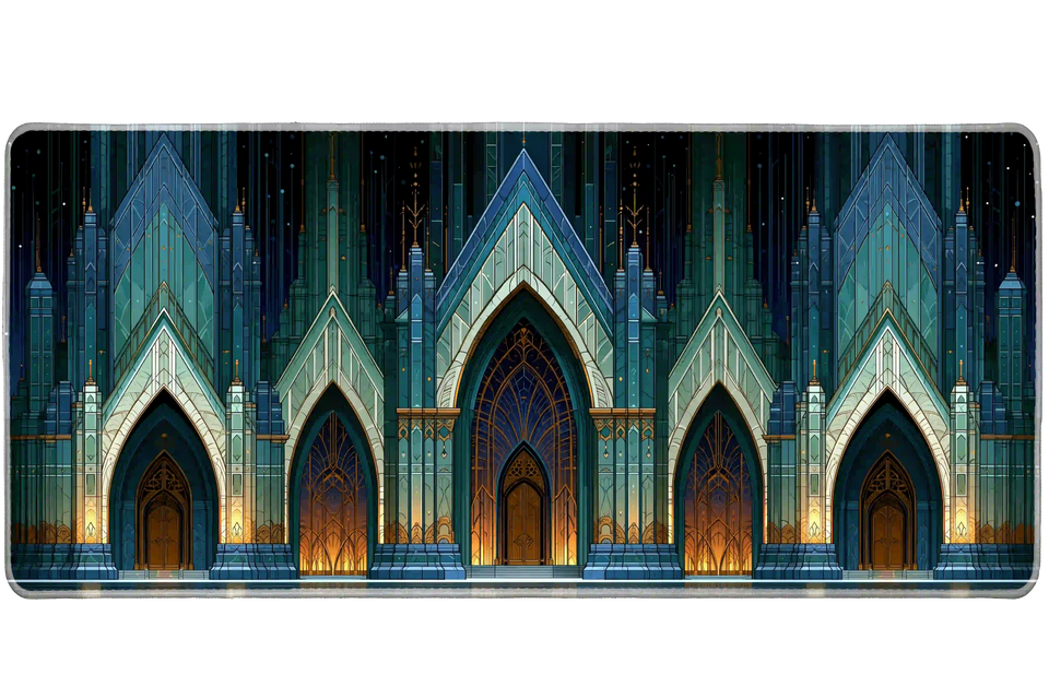 Fantasy 36x16in custom desk mat, non-slip rubber – Print My Pad