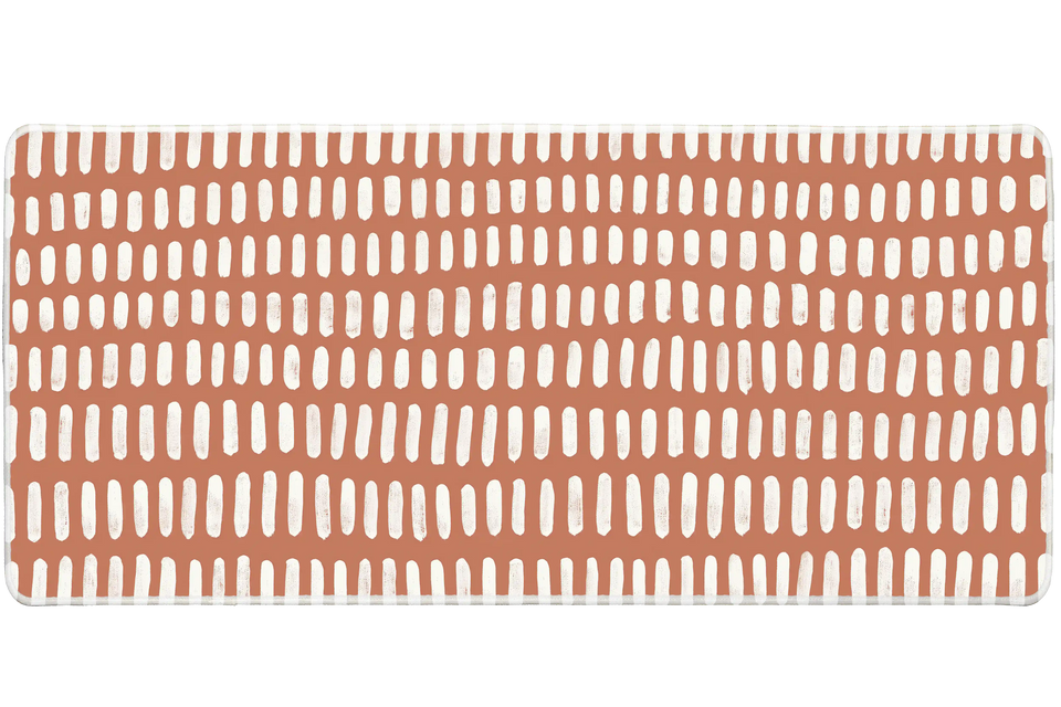 Minimal Terracotta Dash – Boho Pattern desk mat and mouse pad by PrintMyPad